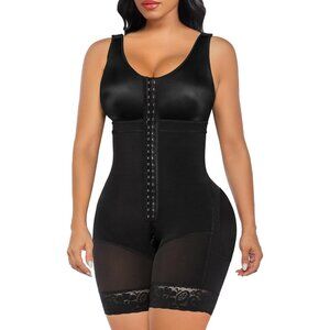 Women's Tummy Control Shapewear Postpartum Body Shaper Lifter Black Bodysuit